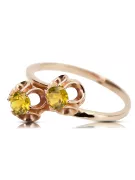 Žltá perrydot Original Vintage 14k Make Vintage Ring Unikátny VRC266